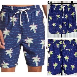 Sovereign Code NWT Sz S Banks Printed Swim Trunks